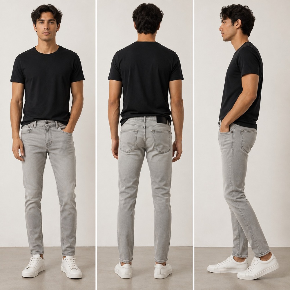 AllSaints Cigarette Skinny Jeans Mens 34 Gray Denim Stretch Classic Button Fly